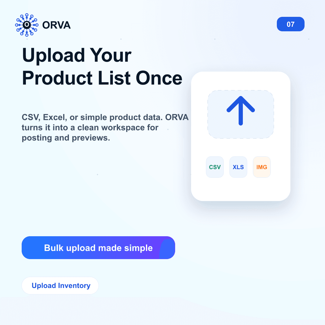 Upload inventory into ORVA