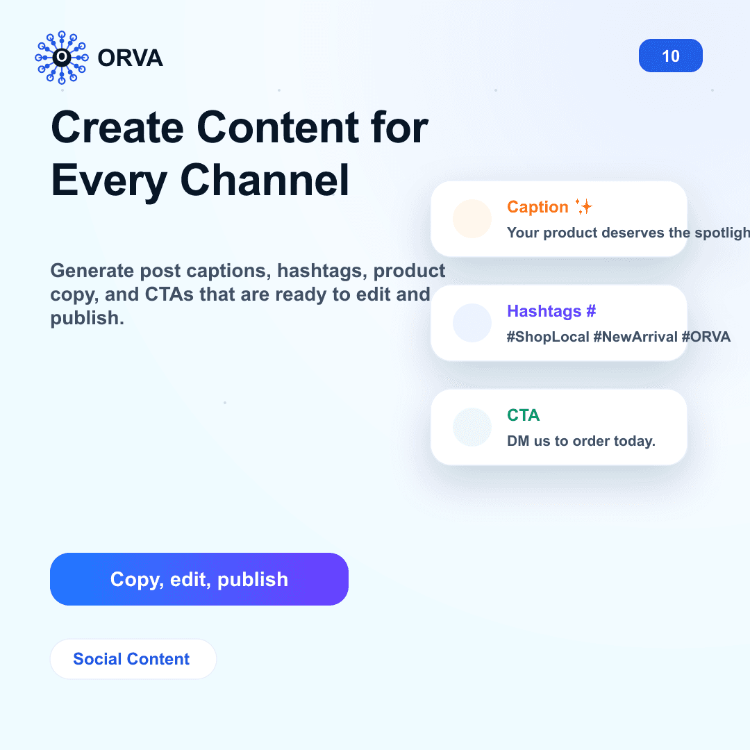 Create social content with ORVA